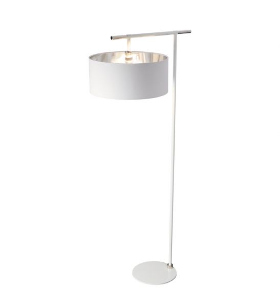 Lampadaire Balance 1 lumière - Blanc et Nickel poli