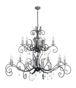 Lustre Amarilli 15 lumières - Noir/Argent