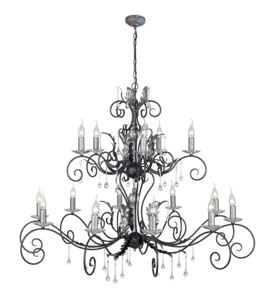 Lustre Amarilli 15 lumières - Noir/Argent