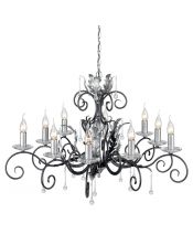 Lustre Amarilli 10 lumières - Noir/Argent