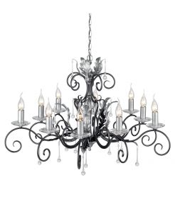 Lustre Amarilli 10 lumières - Noir/Argent