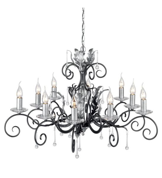 Lustre Amarilli 10 lumières - Noir/Argent