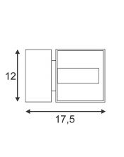 Square turn g9, applique carree, gris argent, 40w max.