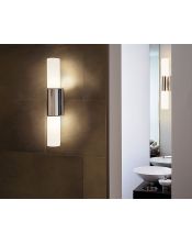 Devin pl double, applique chrome/blanc, 2x11w