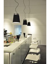 Tinto cone shade, suspension e27, noir/chrome